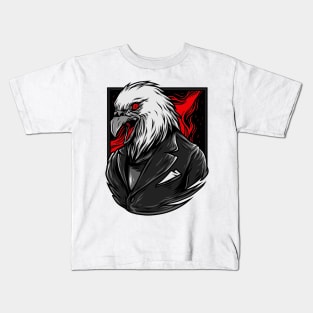 Sparrow Hawk Eagle Grey Red Kids T-Shirt